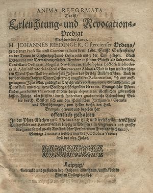 Anima reformata Das ist, Erleuchtung- und Revocations-Predigt. Nach dem der Autor M. Johannes Rie...