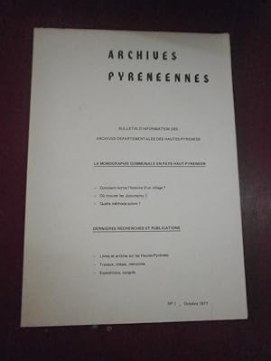 Monographie communale en pays Haut-Pyrénéen. Dernières recherches & publications