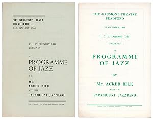 A Programme of Jazz by Mr. Acker Bilk and His Paramount Jazzband [Concert Programmes]. St. George...