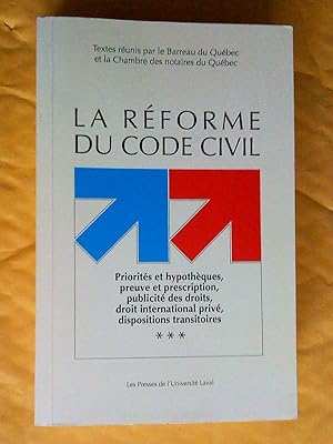 Image du vendeur pour La rforme du code civil (3 volumes) mis en vente par Claudine Bouvier
