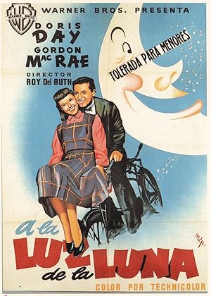 A La Luz De La Luna Doris Day Movie Film Rare Postcard