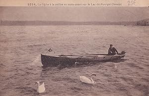Lac De Bourget Ship & French Sailor Sailing Boat Old Postcard