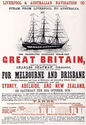 Seller image for SS Great Britain Ship 1879 Victorian Poster Postcard for sale by Postcard Finder