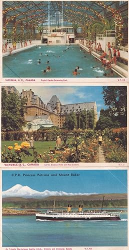 Crystal Garden Swimming Pool Victoria BC Canada Hotel 3x Postcard s