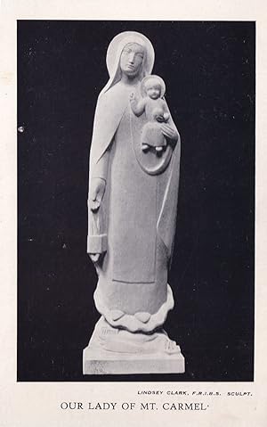 Our Lady Of Mount Carmel Statue Kent Old Plain Back Postcard