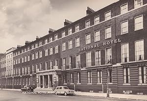 Classic Cars Parked at National Hotel Bedford 1960s RPC Postcard