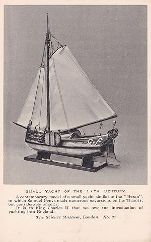 Medieval 17th Century Boat Yacht Museum Model Old Postcard