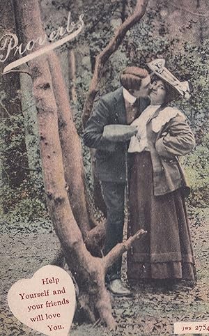 Help Yourself & Your Friends Will Love You Proverb Old Postcard