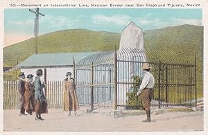 Monument On International Line Mexican Border Postcard