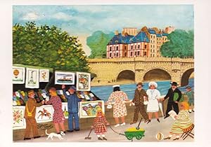 Hector Trotin Bouquinisten An Der Seine Painting Postcard