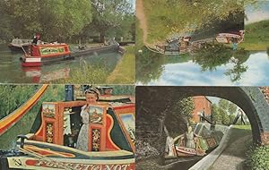 Oxford Canal Narrow Boat Cabin 4x Postcard s