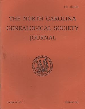 North Carolina Genealogical Society Journal Volume VII, No. 1 February 1981