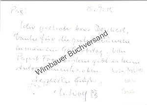 Bild des Verkufers fr Original Autogramm Notker Wolf (1940-2024) /// Autograph signiert signed signee zum Verkauf von Antiquariat im Kaiserviertel | Wimbauer Buchversand