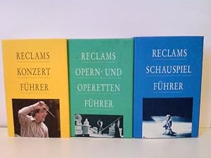 Imagen del vendedor de KONVOLUT/3 Reclam-Fhrer: 1) Reclams Opern- und Operettenfhrer. 2 Bcher in einem: Reclams Opernfhrer. Von Rolf Fath. 37. erweiterte Auflage, mit 48 Farbtafeln - Reclams Operettenfhrer. Von Anton Wrz. 23 Auflage, mit 16 Farbtafeln. 2002; 2) Reclams Konzertfhrer. Orchestermusik. Von Klaus Schweizer und Arnold Werner-Jensen. Mit 366 Notenbeispielen. 18. aktualisierte und erweiterte Auflage. 2006; 3) Reclams Schauspielfhrer. Herausgegeben von Siegfried Kienzle und Otto C. A. zur Nedden. 20. Auflage, mit 32 Bildtafeln. 1996 a la venta por ABC Versand e.K.