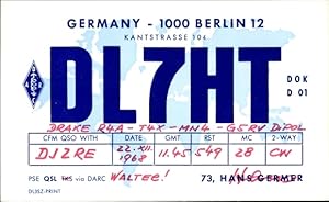 Ansichtskarte / Postkarte QSL Karte, Funkerkarte, DL7HT, Hans Germer, Berlin