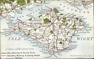 Bild des Verkufers fr Landkarten Ansichtskarte / Postkarte Newport Isle of Wight England, Chale Bay, The Solent, Spithead zum Verkauf von akpool GmbH
