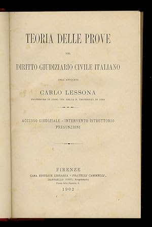 Teoria delle prove nel diritto giudiziario civile italiano. (Accesso giudiziale - Intervento istr...