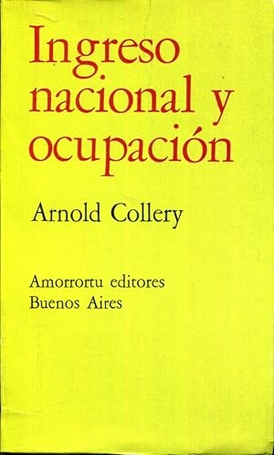 Seller image for Ingreso nacional y ocupacin for sale by Rincn de Lectura