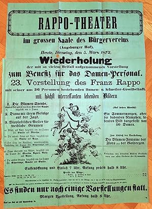 Rappo-Theater im großen Saal des Bürgervereins (Augsburger Hof) . 23. Vorstellung des Franz Rappo...