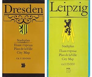 Sammlung Stadtpläne DDR". 5 Titel. 1.) Stadtplan Dresden, ca. 1:20 000, Stadtinformationen und S...