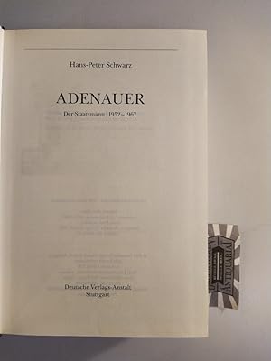 Bild des Verkufers fr Adenauer. Der Staatsmann 1952 - 1967 zum Verkauf von Druckwaren Antiquariat