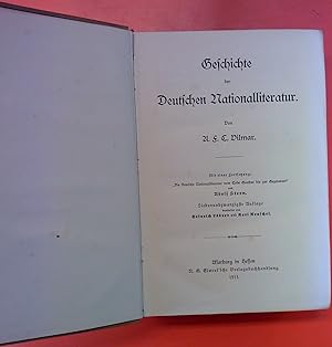 Bild des Verkufers fr Geschichte der Deutschen National-Literatur. 27. Auflage. Original-Ausgabe. zum Verkauf von biblion2