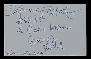Bild des Verkufers fr eigenhndig von beiden signierte und datierte Autogrammkarte. zum Verkauf von Antiquariat Bebuquin (Alexander Zimmeck)