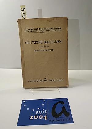 Bild des Verkufers fr Deutsche Balladen. zum Verkauf von AphorismA gGmbH