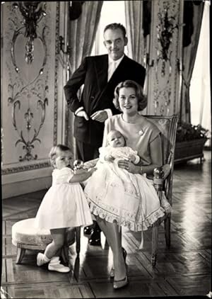 Ansichtskarte / Postkarte Prinz Rainier III. von Monaco, Grace Kelly, Prince Albert, Princesse Ca...