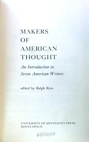 Imagen del vendedor de Makers of American Thought: Introduction to Seven American Writers; a la venta por books4less (Versandantiquariat Petra Gros GmbH & Co. KG)