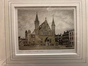Den Haag Binnenhof 82/250 original etching by Willem Veldhorst.