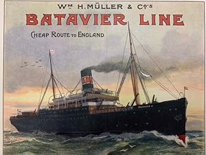 Seller image for Advertisment, Batavier Line, W.H. Muller & Co. Cheap Route to England. for sale by Goltzius