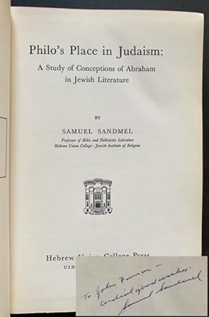 Philo's Place in Judaism: A Study of Conceptions of Abraham in Jewish Literature