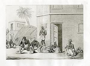 Antique Print-SNAKES-COBRA-ENTERTAINMENT-INDIA-PL.LXII.-Ferrario-Bonatti-c.1827