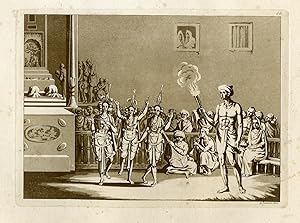 Antique Print-TRADITIONAL DANCE-INDIA-INDOSTAN-PL.LII.-Ferrario-Zancon-c.1827