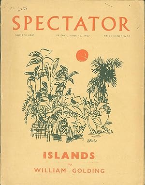 Image du vendeur pour The Spectator. No. 6885. Friday, June 10, 1960. Containing 'Islands' by William Golding mis en vente par Eureka Books
