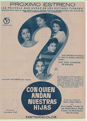 ¿ CON QUIEN ANDAN NUESTRAS HIJAS ?. Publicidad original de Prensa - Cine Mexicano