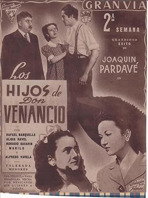 HIJOS DE DON VENANCIO. Publicidad original de Prensa - Cine Mexicano