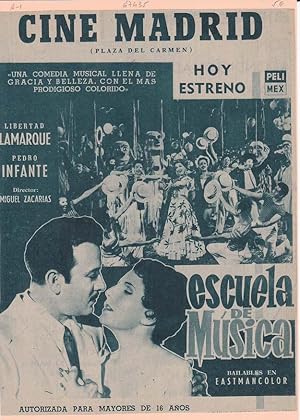 ESCUELA DE MUSICA. Publicidad original de Prensa - Cine Mexicano