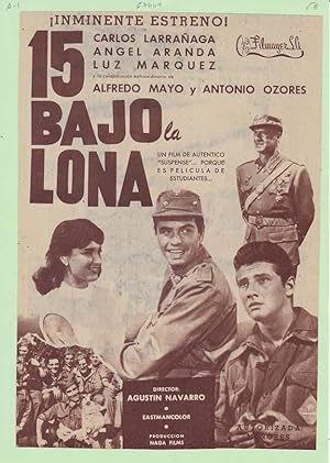 15 BAJO LA LONA. Publicidad original de Prensa - Cine Español