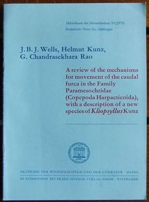 Seller image for A review of the mechanisms for movement of the caudal furca in the family Paramesochridae (Copepoda Harpacticoida), with a description of a new species of Kliopsyllus Kunz. by J. B. J. Wells, Helmut Kunz and G. Chandrasekhara Rao / Mikrofauna des Meeresbodens ; 53 for sale by Antiquariat Blschke