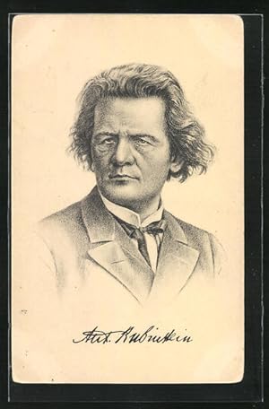 Ansichtskarte Anton Rubinstein, Portrait des Komponisten