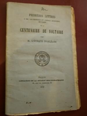 Seller image for Premires lettres  MM. Les membres du Conseil municipal de Paris sur le Centenaire de Voltaire. for sale by Le livre de sable