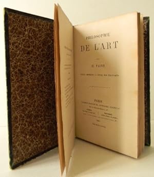 PHILOSOPHIE DE LART. Leçons professées à l'École des Beaux-Arts par H. Taine.