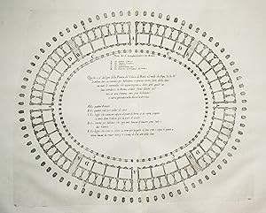 Bild des Verkufers fr Plan de l'Amphiteatre de Rome." - Roma Rome Rom Anfiteatro Colosseo Colosseum Kolosseum architecture Architektur Italy Italia veduta incisione acquaforte zum Verkauf von Antiquariat Steffen Vlkel GmbH