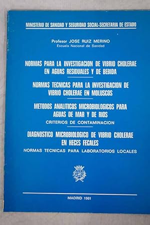 Imagen del vendedor de Normas para la investigacin de vibrio cholerae en aguas residuales y de bebida a la venta por Alcan Libros