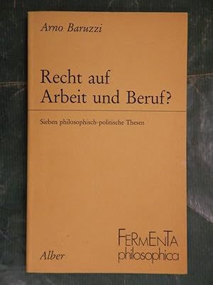Seller image for Recht auf Arbeit und Beruf? for sale by Buchantiquariat Uwe Sticht, Einzelunter.