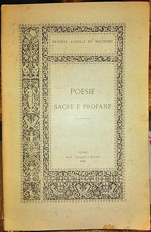 Poesie sacre e profane di Ernesta Ved. Agnelli Dei Malherbi