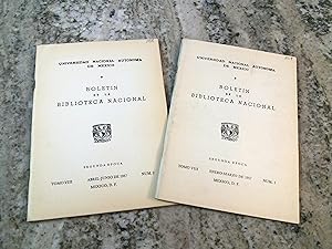 BOLETIN DE LA BIBLIOTECA NACIONAL. México. Tomo V. Enero-Junio de 1957. I y II.