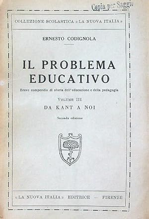 Bild des Verkufers fr Il problema educativo vol. 3 zum Verkauf von Librodifaccia